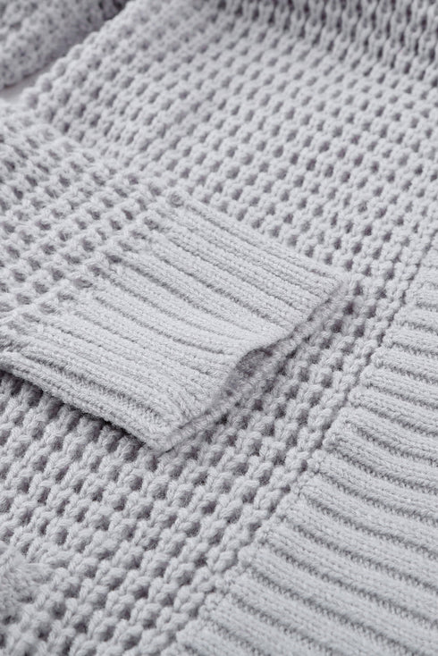 Pocket Knitted Solid Color Cardigan